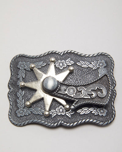 Vintage Western Spur Spinning Belt Buckle