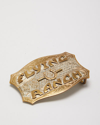 Vintage Fly Ranch Lucky Horse Shoe Belt Buckle