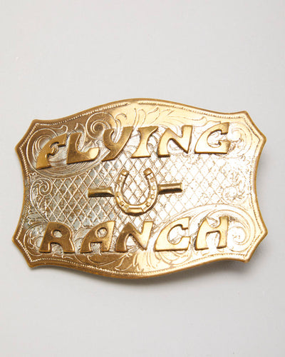 Vintage Fly Ranch Lucky Horse Shoe Belt Buckle