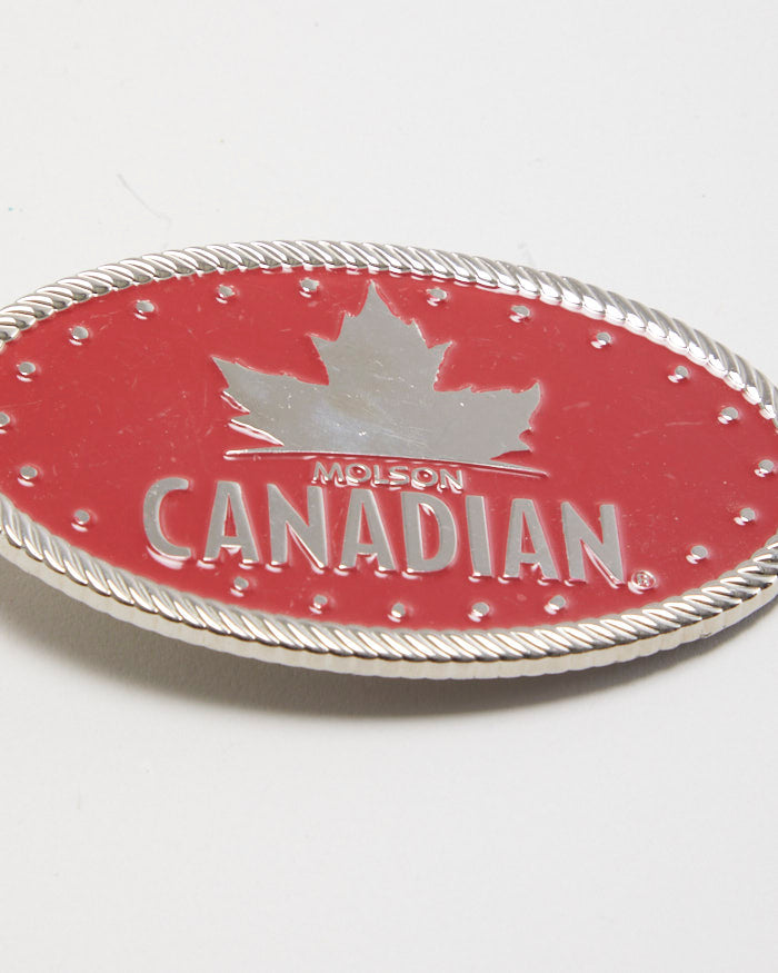 Vintage Canadian Red Belt Buckle
