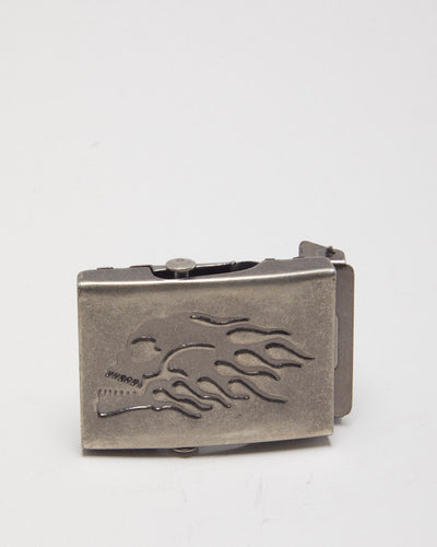 Vintage Skull Flame Belt Buckle