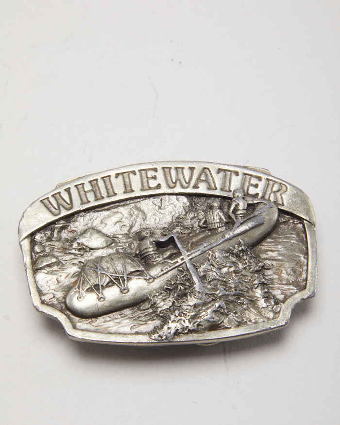 Vintage 80s White Water Rafting Belt Buckle