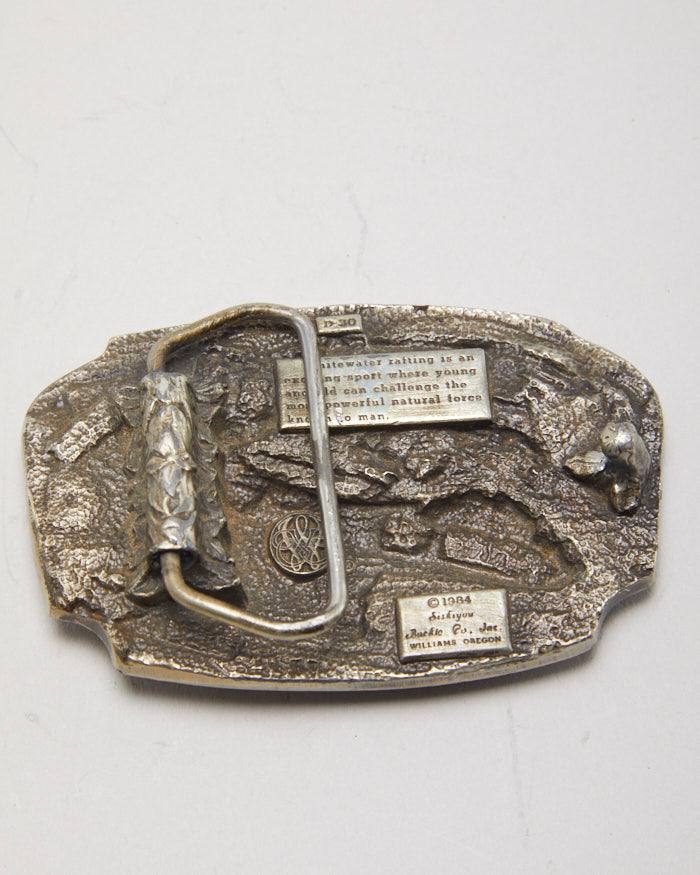 Vintage 80s White Water Rafting Belt Buckle