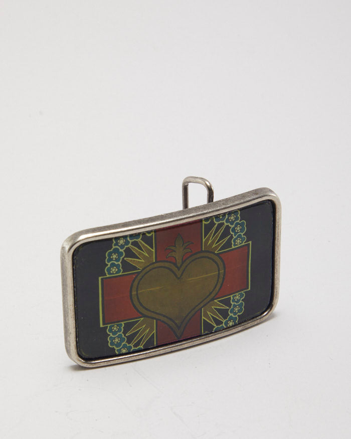 Vintage Y2k 00s Sacred Heart Belt Buckle