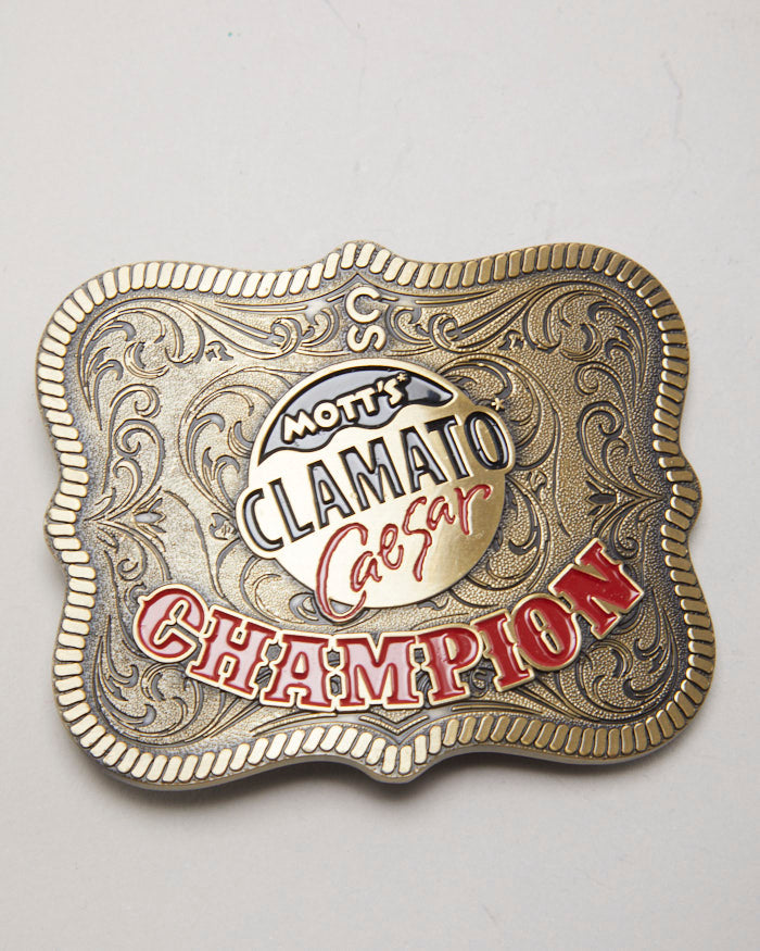 Vintage Motts Clamato Cesar Champion Belt Buckle