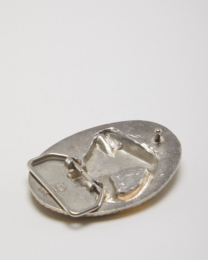 Y2k 00s Gold &amp; Silver Horse Lucky Belt Buckle