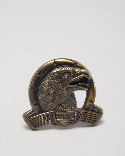 Pewter USA Bald Eagle Belt Buckle