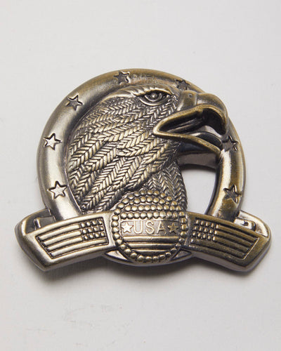 Pewter USA Bald Eagle Belt Buckle