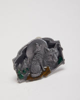 Vintage 1989 Wolf &amp; Moon Belt Buckle