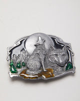 Vintage 1989 Wolf &amp; Moon Belt Buckle