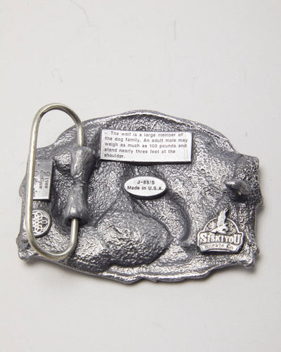 Vintage 1989 Wolf & Moon Belt Buckle