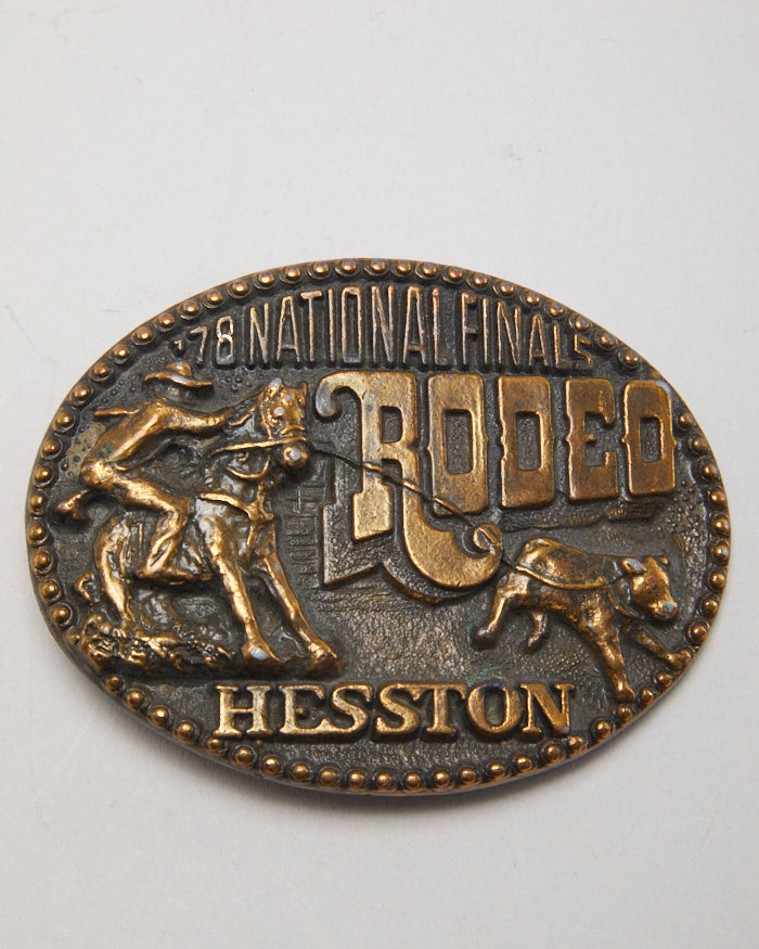 Vintage 1978 Hesston Rodeo National Finals Belt Buckle