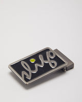 Y2k 00s Sligo Black &amp; Silver Belt Buckle