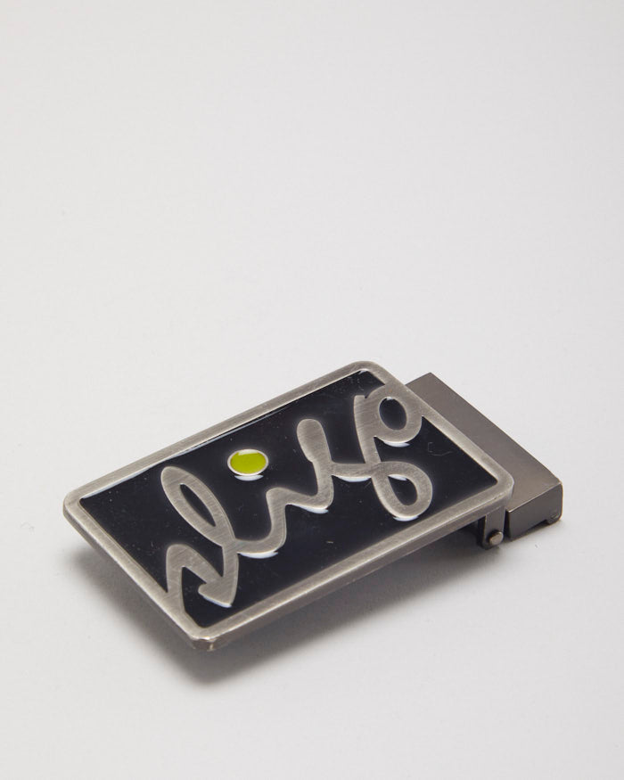 Y2k 00s Sligo Black &amp; Silver Belt Buckle