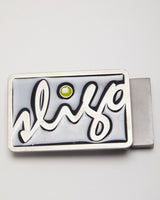 Y2k 00s Sligo Black &amp; Silver Belt Buckle