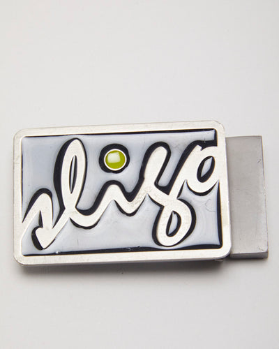 Y2k 00s Sligo Black & Silver Belt Buckle