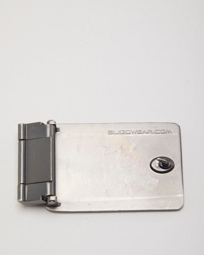 Y2k 00s Sligo Black & Silver Belt Buckle