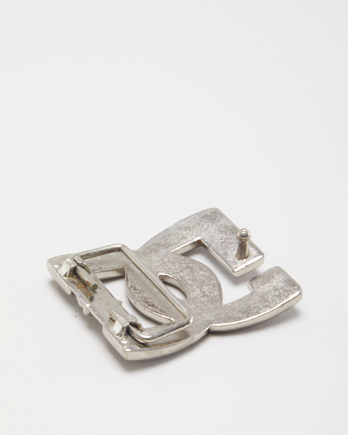 Y2k 00s DC Shoes CO Silver Belt Buckle