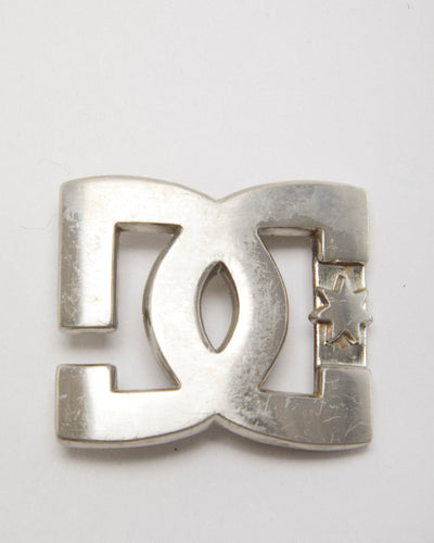 Y2k 00s DC Shoes CO Silver Belt Buckle