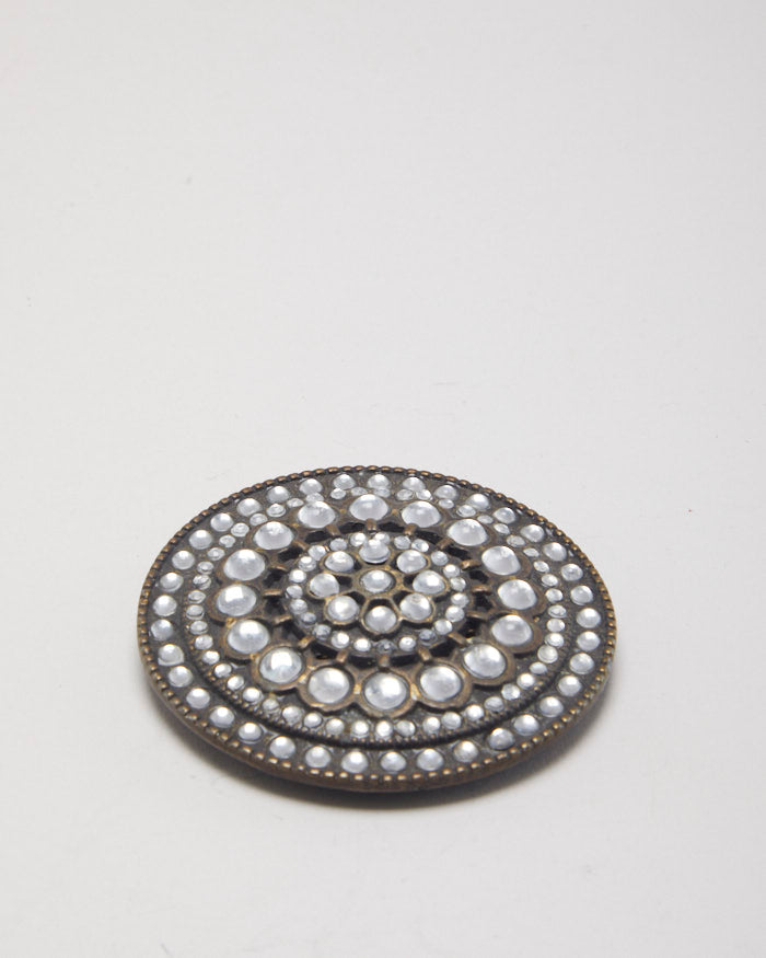 Y2k 00s Round Gem Belt Buckle