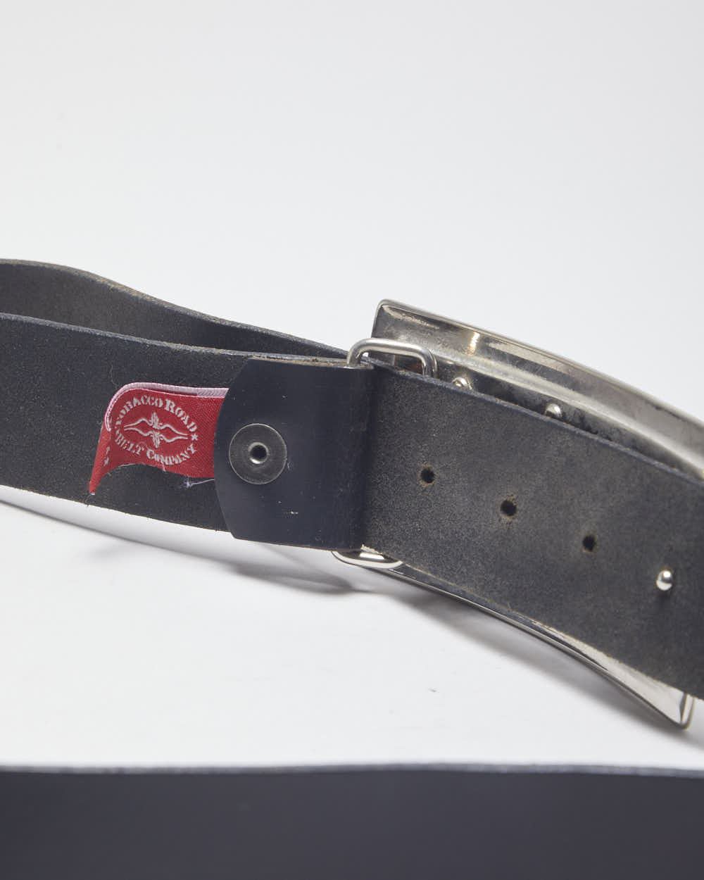 Vintage Western Black Leather Diamante Buckled Belt - W36-42