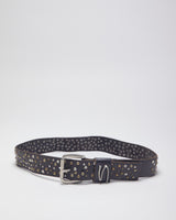Vintage Brown Leather Studded Belt - W31-37