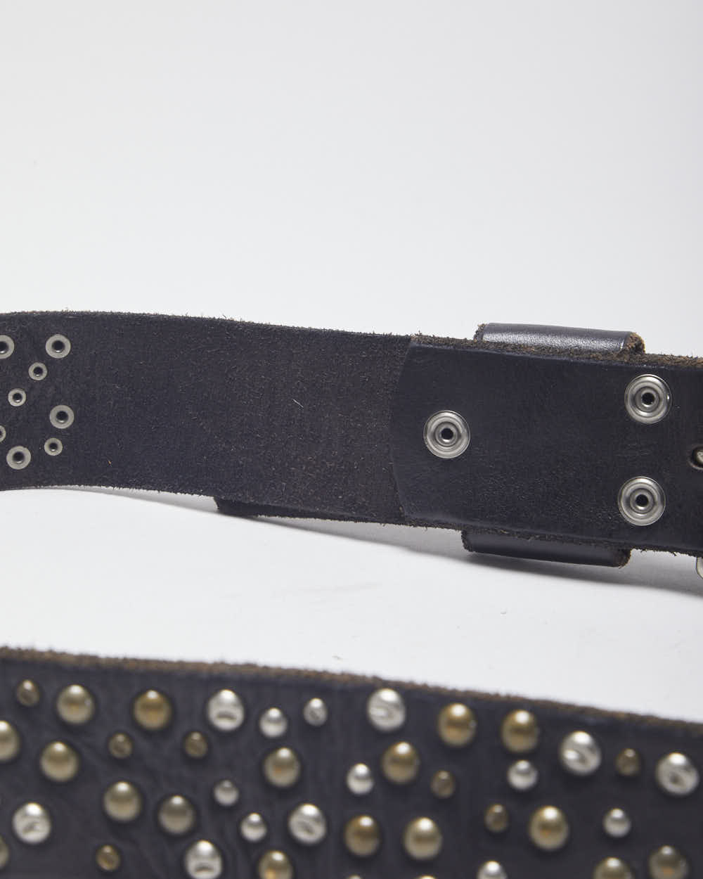 Vintage Brown Leather Studded Belt - W31-37