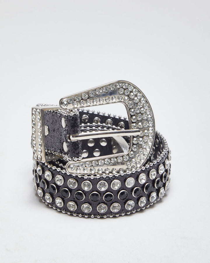 Y2k 00s Glitter Rhinestone Belt - W32-38
