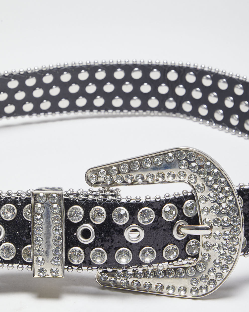 Y2k 00s Glitter Rhinestone Belt - W32-38
