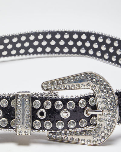 Y2k 00s Glitter Rhinestone Belt - W32-38