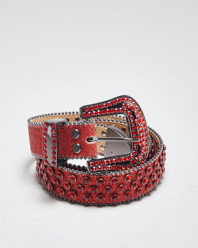 Y2k 00s Glitter Rhinestone Belt - W29-35