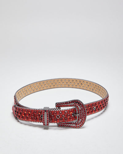 Y2k 00s Glitter Rhinestone Belt - W29-35