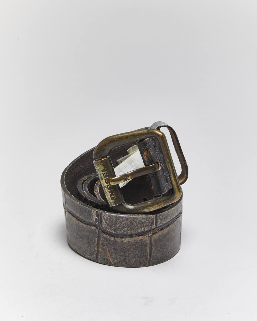 Vintage Y2k 00s Diesel Leather Belt - W32-W36