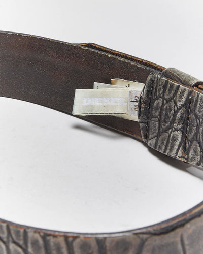 Vintage Y2k 00s Diesel Leather Belt - W32-W36
