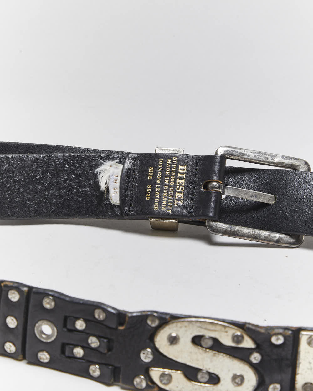 Vintage Y2k 00s Diesel Leather Belt - W33-W38