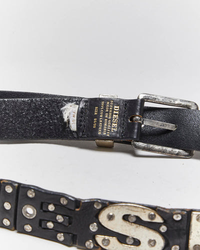 Vintage Y2k 00s Diesel Leather Belt - W33-W38