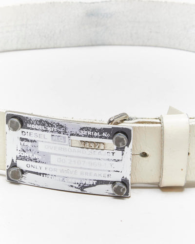 Vintage Y2k 00s Diesel Leather Belt - W30-W34
