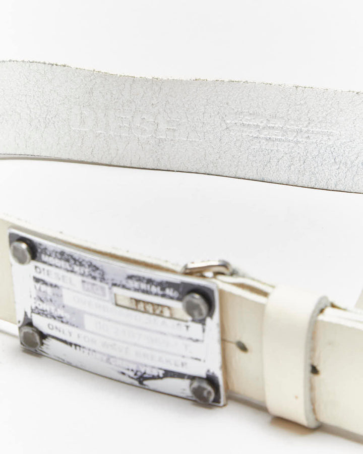 Vintage Y2k 00s Diesel Leather Belt - W30-W34
