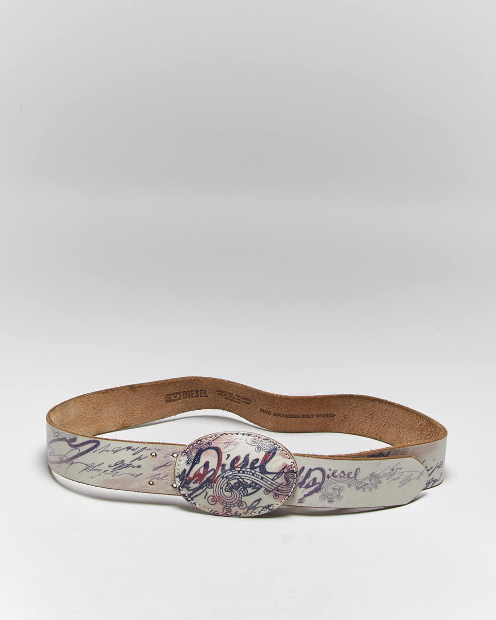 Vintage Y2k 00s Diesel Leather Belt - W32-W37