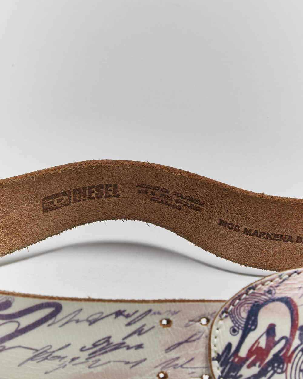 Vintage Y2k 00s Diesel Leather Belt - W32-W37