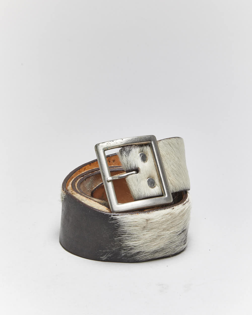 Vintage Y2k 00s Brave Cow Hide Leather Belt - W30-W34