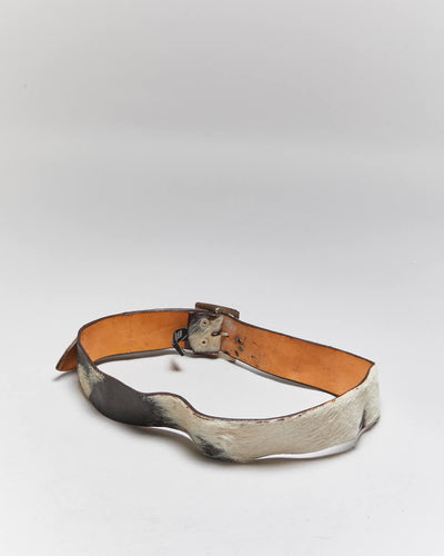Vintage Y2k 00s Brave Cow Hide Leather Belt - W30-W34