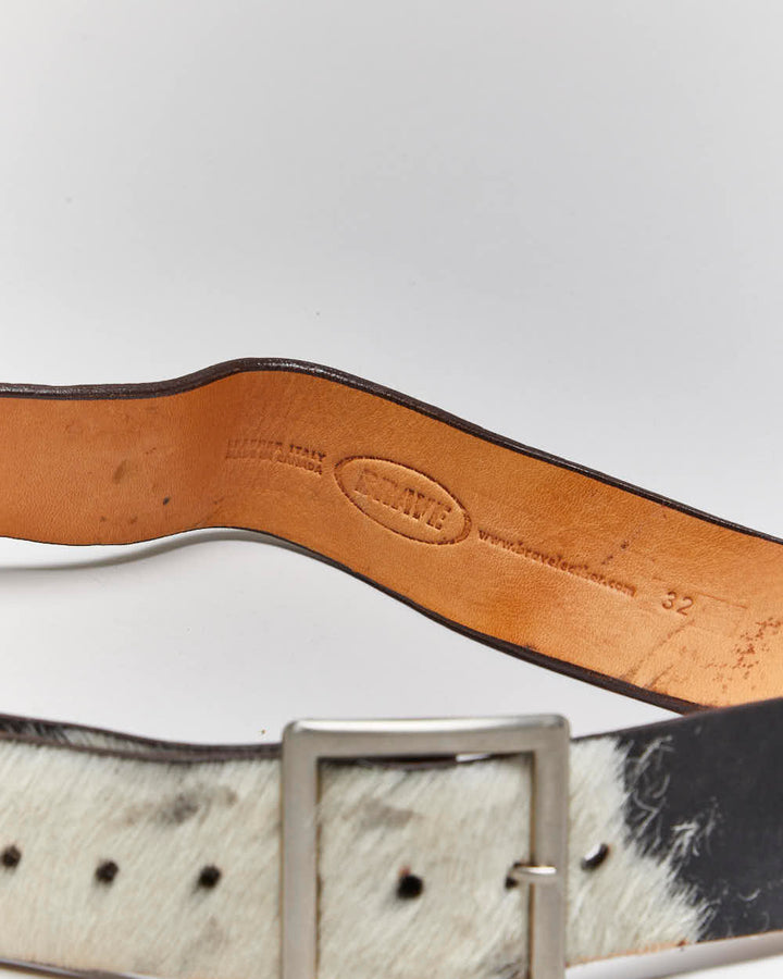Vintage Y2k 00s Brave Cow Hide Leather Belt - W30-W34
