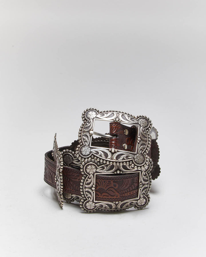 Vintage Nocona Multi Buckle Leather Belt - W33-W36