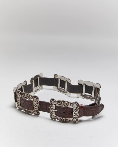 Vintage Nocona Multi Buckle Leather Belt - W33-W36