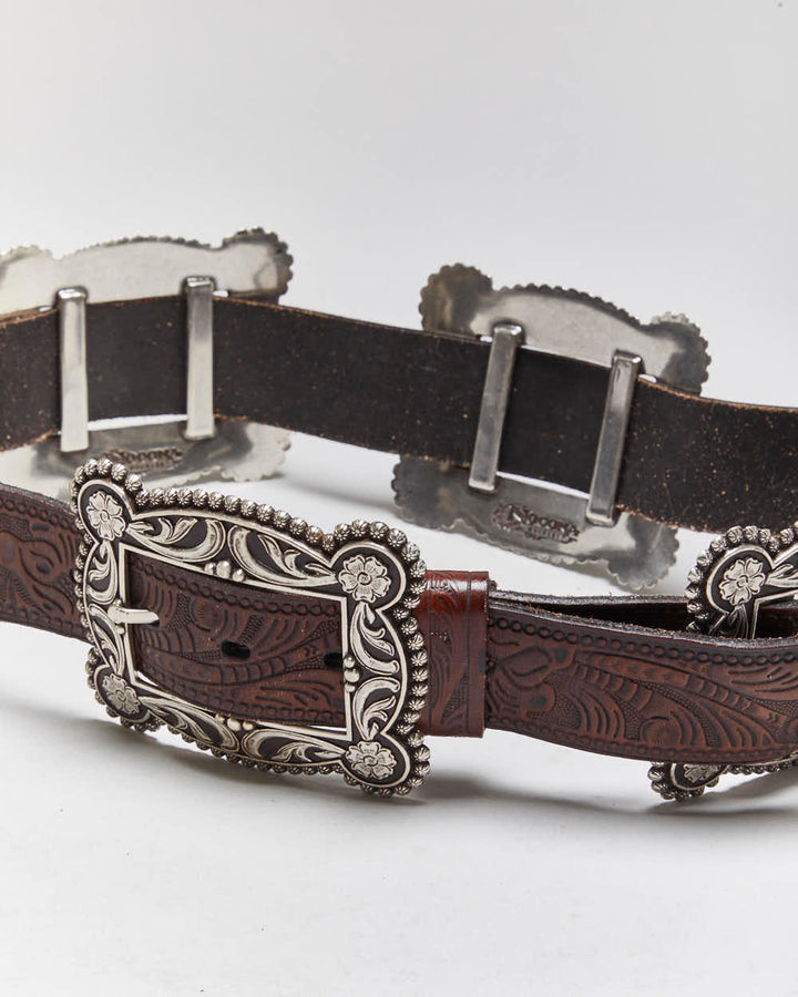 Vintage Nocona Multi Buckle Leather Belt - W33-W36