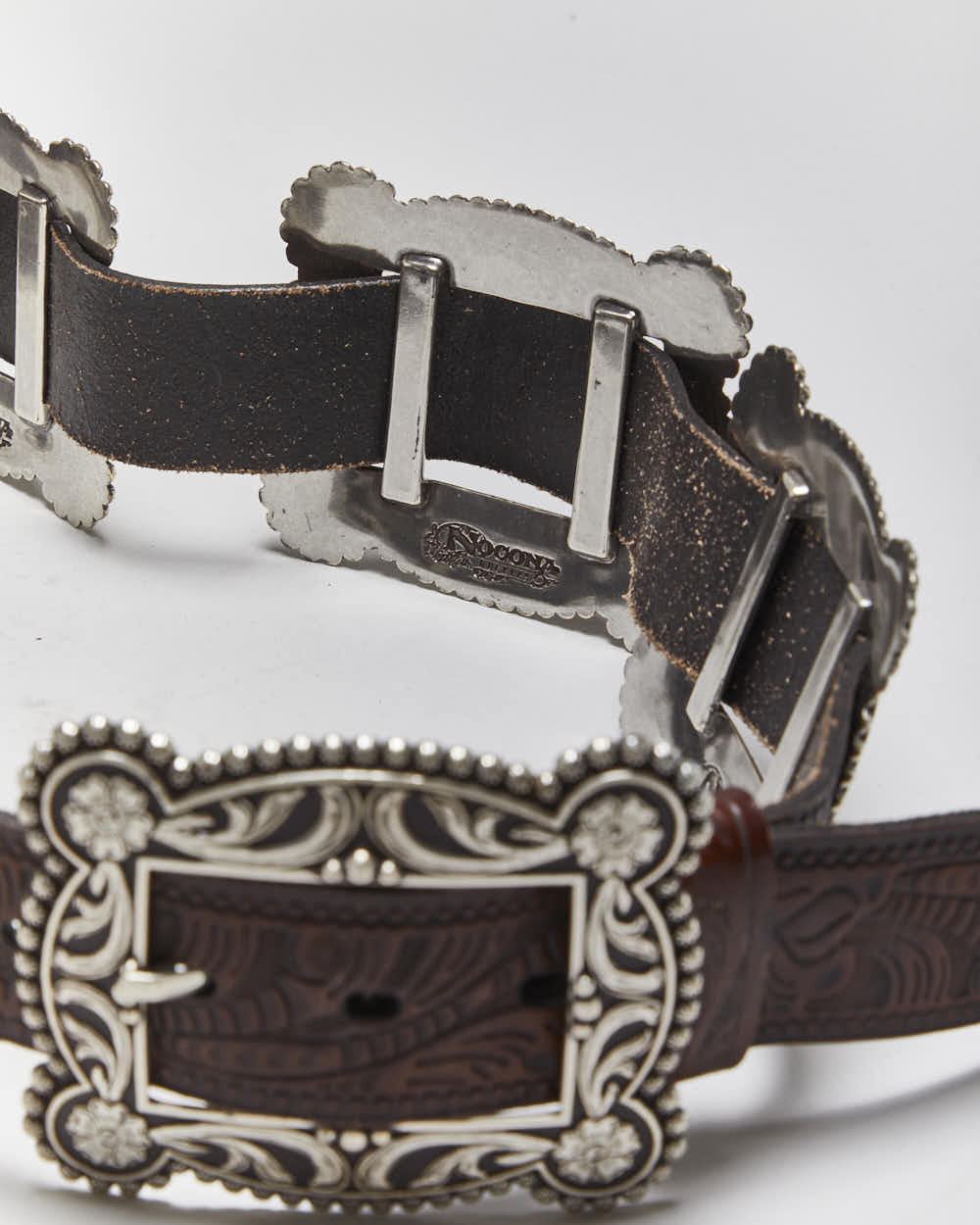 Vintage Nocona Multi Buckle Leather Belt - W33-W36