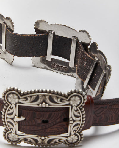 Vintage Nocona Multi Buckle Leather Belt - W33-W36