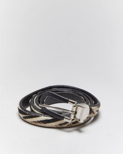 Vintage Animal Print Hide Leather Belt - W34-W38