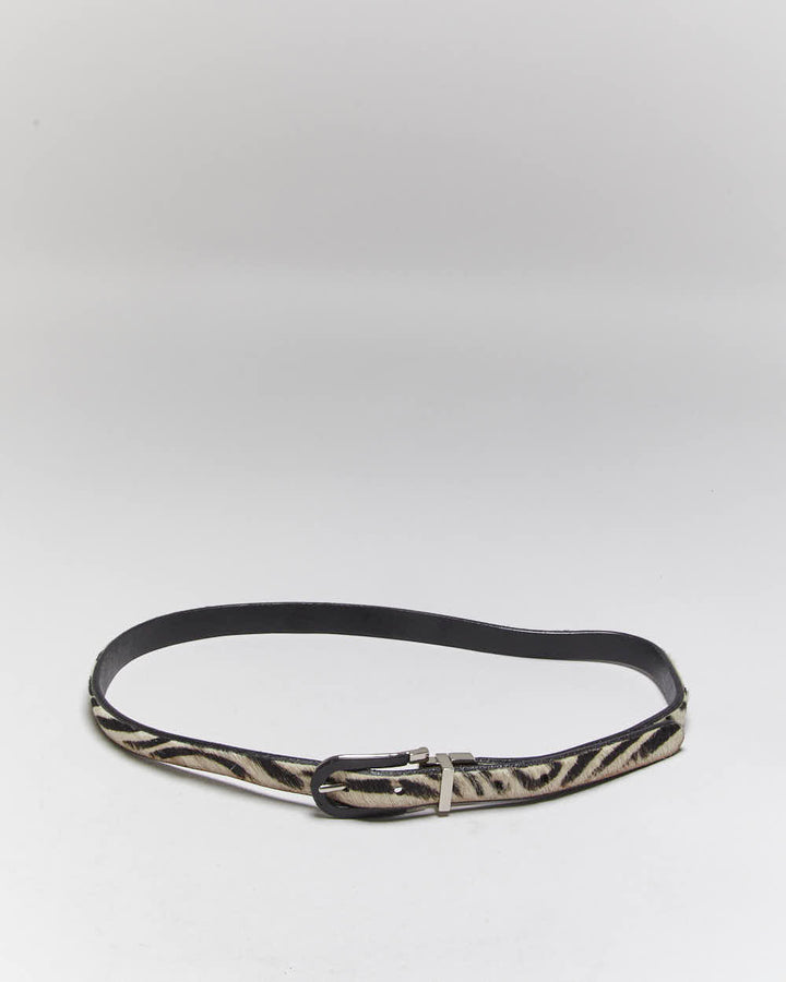 Vintage Animal Print Hide Leather Belt - W34-W38